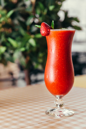 Strawberry fresh cocktail in high glassの写真素材