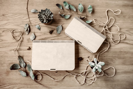 Two bright wooden photobox