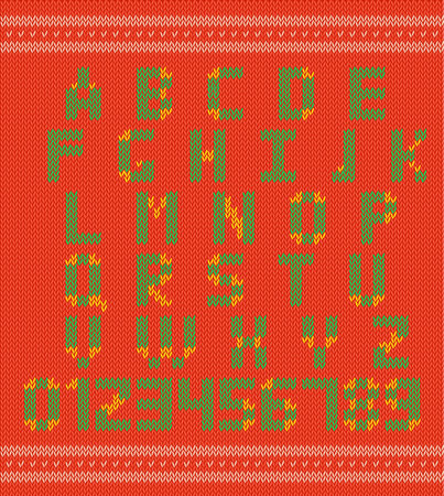 Stitches Patchwork Font, Colorful Motley Alphabet for your Design and Text.のイラスト素材