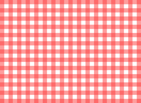 Easy tilable  red gingham repeat pattern print, seamless background, wallpaper with fabric texture visibleのイラスト素材