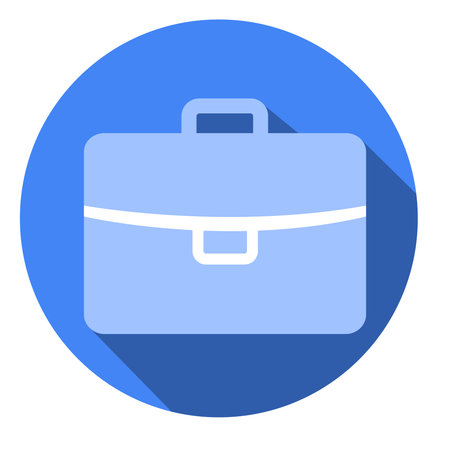 Case Flat Blue Simple Icon with long shadow, isolated on white background.のイラスト素材