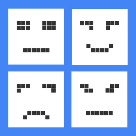 Set of basic emoticons in flat design.のイラスト素材