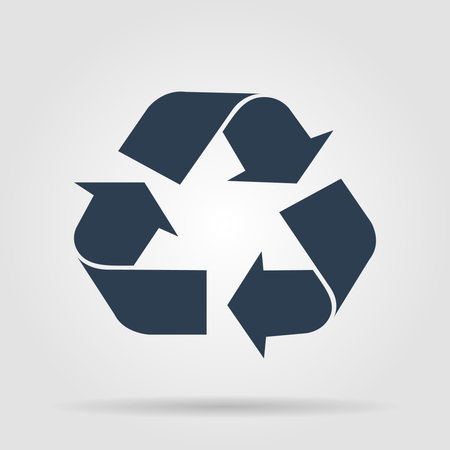 Recycle sign in black color - isolated.のイラスト素材