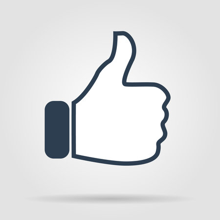 Like icon. Flat design style modern vector illustration. Isolated on stylish color background. Flat long shadow icon.のイラスト素材