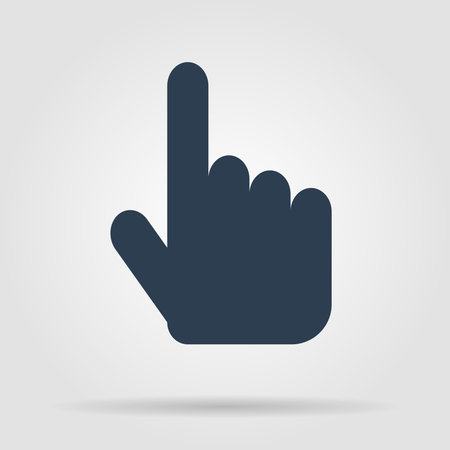 Sign emblem vector illustration. Hand with touching a button or pointing fingerのイラスト素材