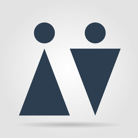 WC sign icon. Toilet symbol. Male and Female toilet. Flat design.のイラスト素材