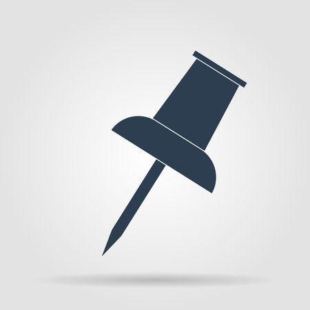 Vector push pin icon. Flat vector illustratorのイラスト素材