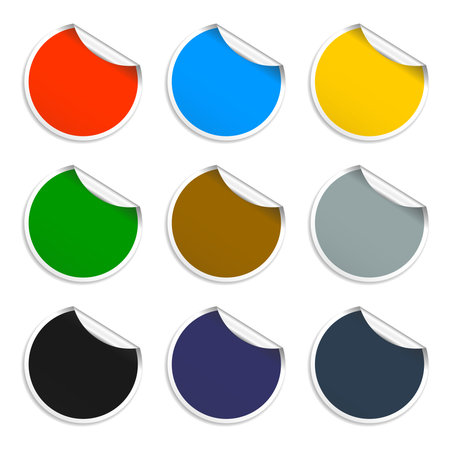 Set of blank stickers. Promotional labels. Vector illustrationのイラスト素材