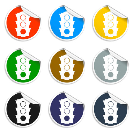 Icon, vector illustration. Set of blank stickers.  Vectorのイラスト素材