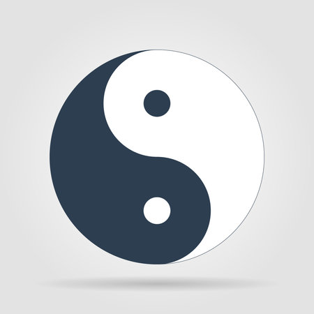 Yin Yang Symbol - Black and White Vector Illustrationのイラスト素材