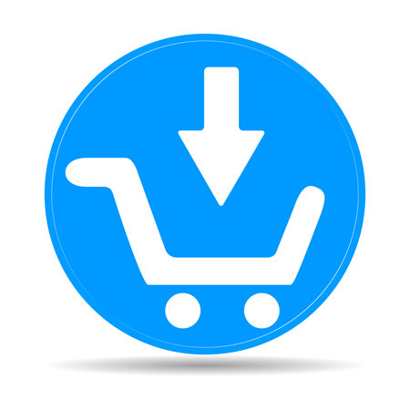 shopping cart Flat Icon with long shadowのイラスト素材