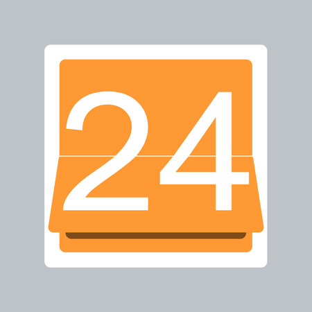 Simple icon with open 24 hr text on flip style calendar.のイラスト素材