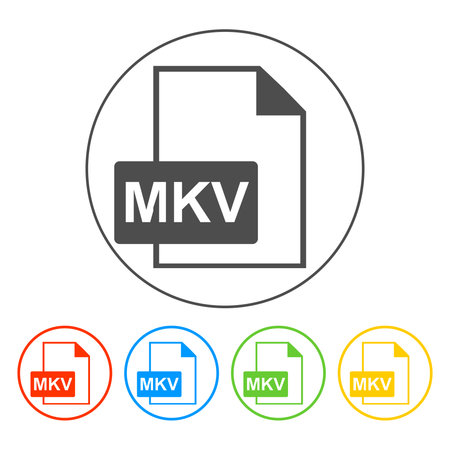mkv file icon. Flat vector illustrator Eps 10のイラスト素材