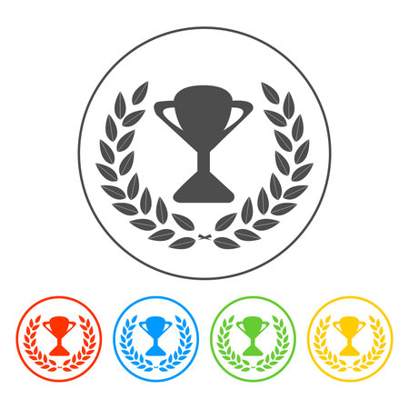 Trophy and awards icon on white background.のイラスト素材