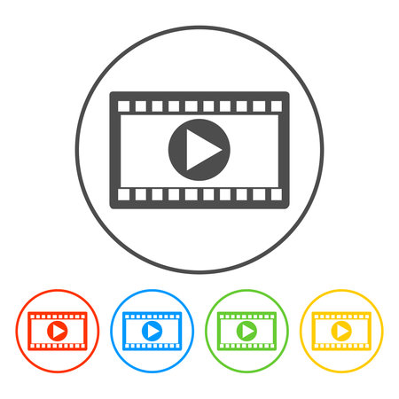 Video icon. Flat design style. Vector EPS 10のイラスト素材