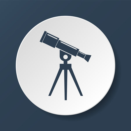 Telescope icon. Flat vector illustratorのイラスト素材