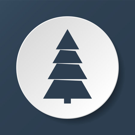 Christmas tree. Single flat icon on the circle. Vector illustration.のイラスト素材