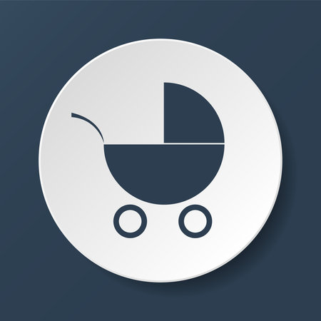 Pram icon. Flat vector illustrator のイラスト素材