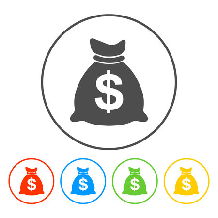 Money bag icon. Vector illustration のイラスト素材