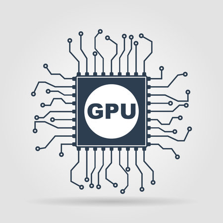 Circuit board  icon. Technology scheme square symbol.のイラスト素材