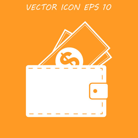 Wallet with dollars icon. のイラスト素材