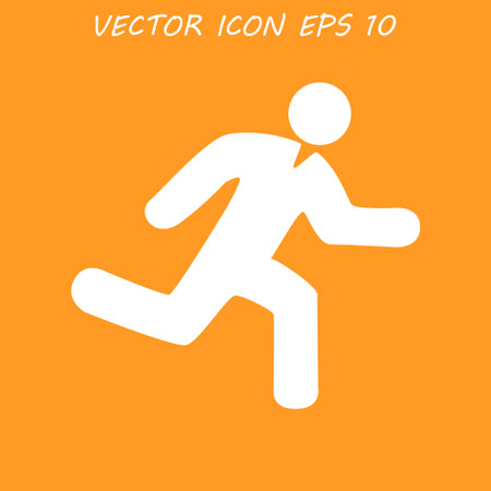 man running icon. Flat design styleのイラスト素材