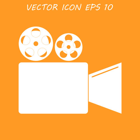 Cinema camera icon. Flat vector illustrator のイラスト素材