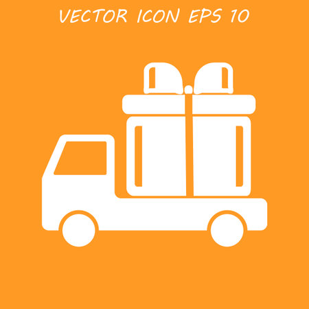 truck with a giftのイラスト素材