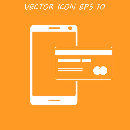 Credit Card and modern mobile phone iconのイラスト素材