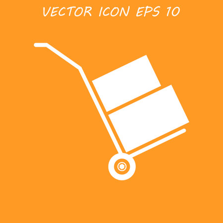 wheelbarrow for transportation of cargo, web iconのイラスト素材