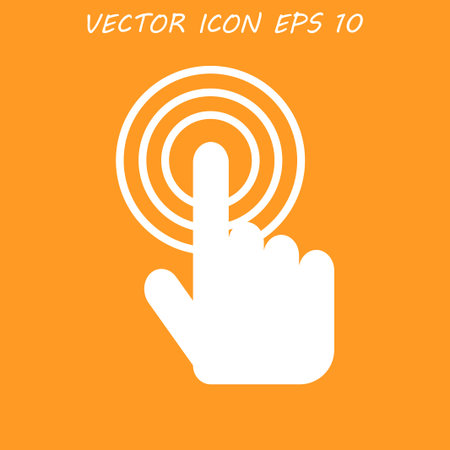 Hand with touching a buttonのイラスト素材