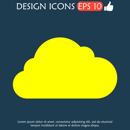 cloud icon, flat vector illustration. のイラスト素材