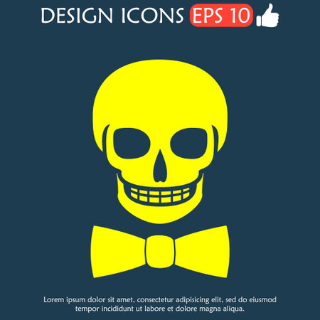 Skull icon isolated, tie. のイラスト素材