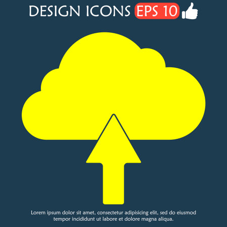 cloud icon, flat vector illustration. のイラスト素材