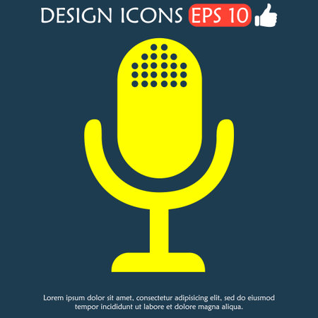 microphone web icon, flat design のイラスト素材