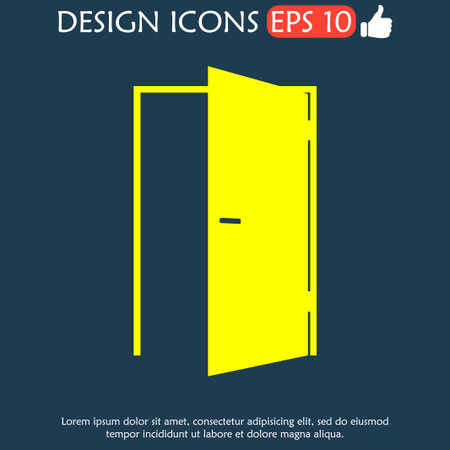 Door icon. Flat vector illustrator のイラスト素材