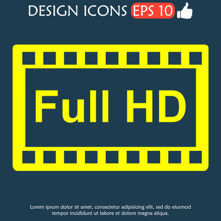 high definition design over. Flat design style. vector illustration.のイラスト素材