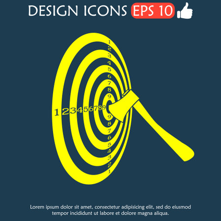Vector target and ax icon. Flat vector illustrator のイラスト素材