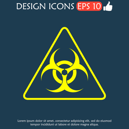 Vector biohazard sign or icon, flat Illustrationのイラスト素材