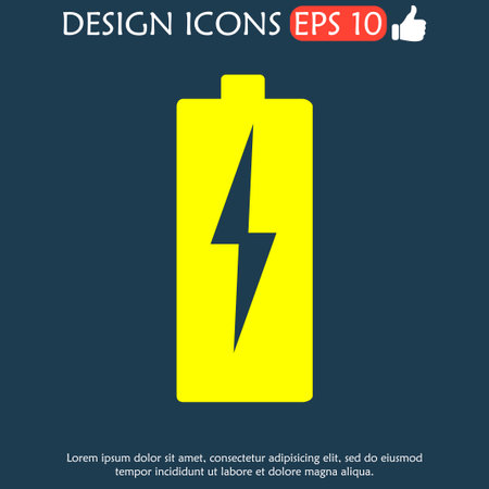 Illustration of Flat Battery Sign Vector Charging Energy Symbol Backgroundのイラスト素材