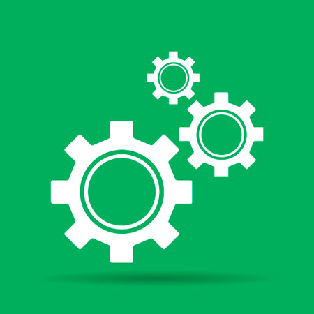 Gears icon, vector illustration. Flat design styleのイラスト素材