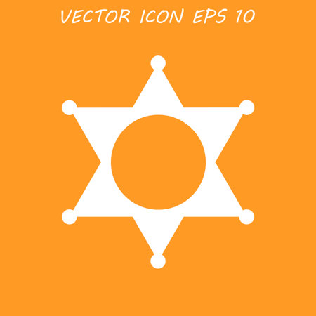 Sheriff star. Flat web icon or sign isolated.のイラスト素材