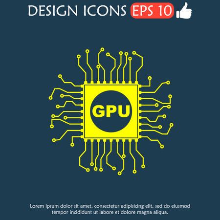 Circuit board  icon. Technology scheme square symbol.のイラスト素材