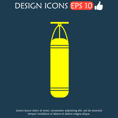 The Punching Bag icon. Boxing symbol. Flat Vector illustrationのイラスト素材