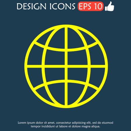 World Globe Icon, pictogram icon. Flat design style eps 10のイラスト素材
