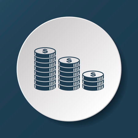 stack of coins icon. Design styleのイラスト素材
