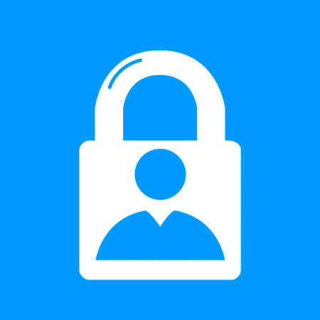 lock icon and man. Flat design style  のイラスト素材