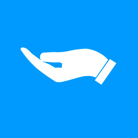 Vector protecting hands icon, isolated illustration  のイラスト素材
