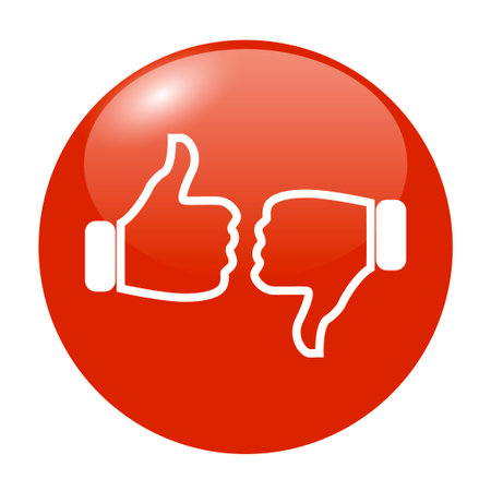 Thumb up icon, flat design. Vector flatのイラスト素材