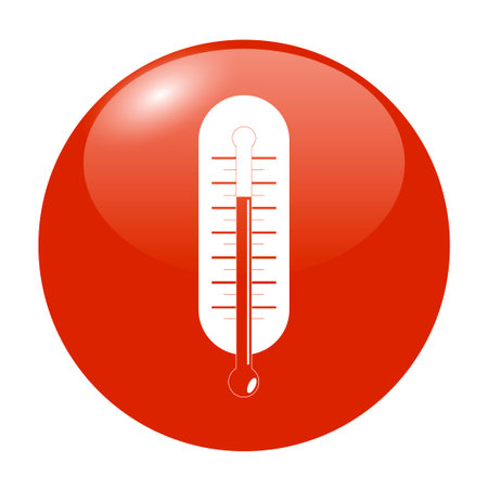 Flat style with long shadows, thermometer vector icon illustration